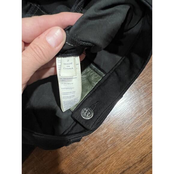 Rebecca Minkoff Pants 2‎ Lamb Leather Green Black Riding Pants Equestrian Luxury - Picture 8 of 10